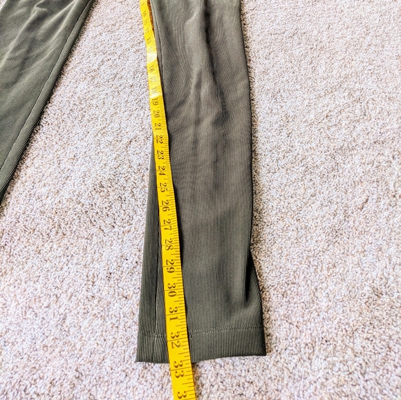 BCBG Olive Green Ribbed Leggings Back Zipper detail - Picture 11 of 12